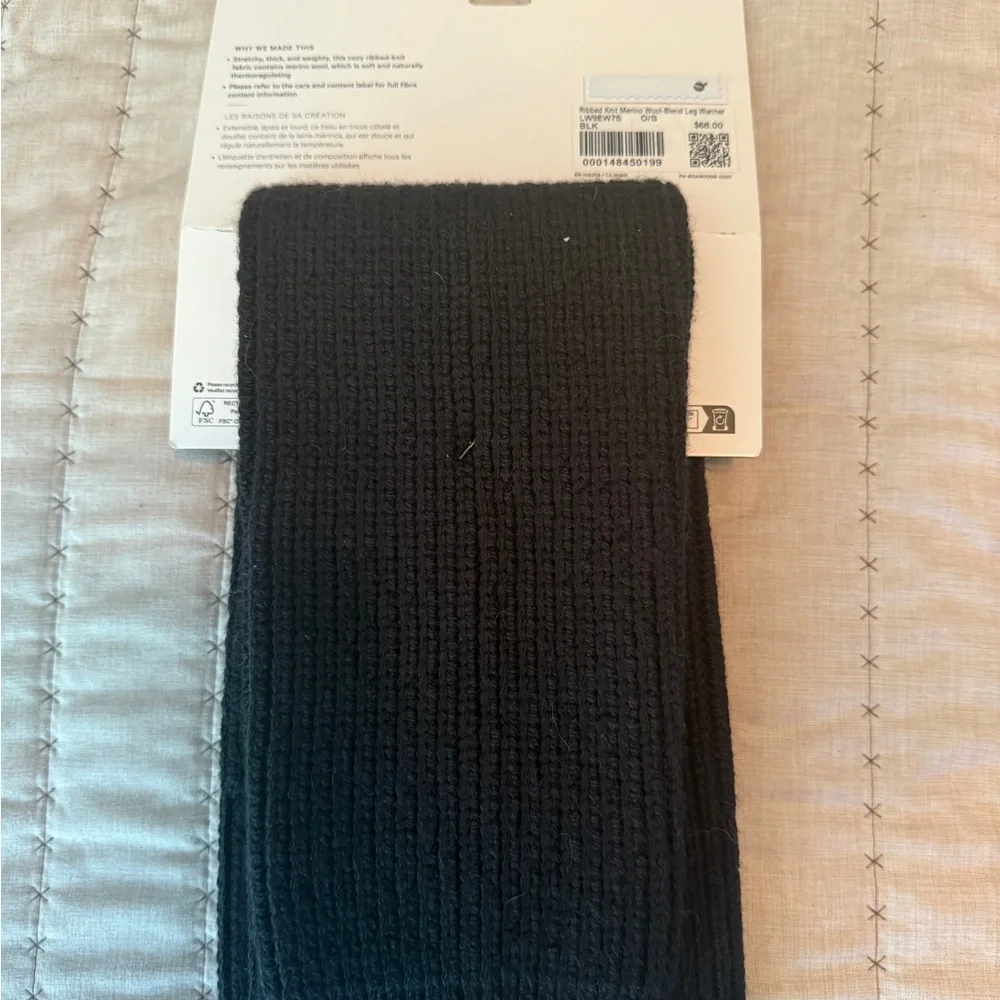 lululemon athletica Black Ribbed Knit Merino Wool-Blend Leg Warmer